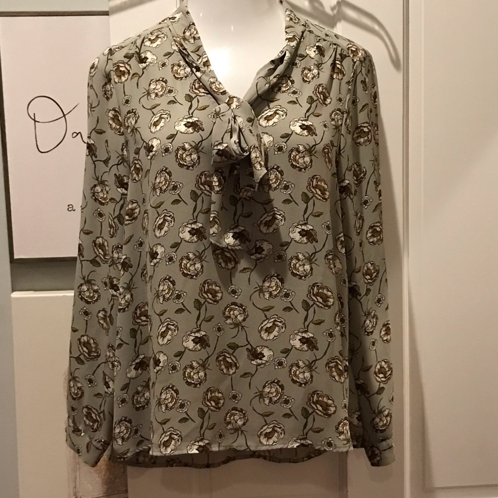 Green Floral Blouse